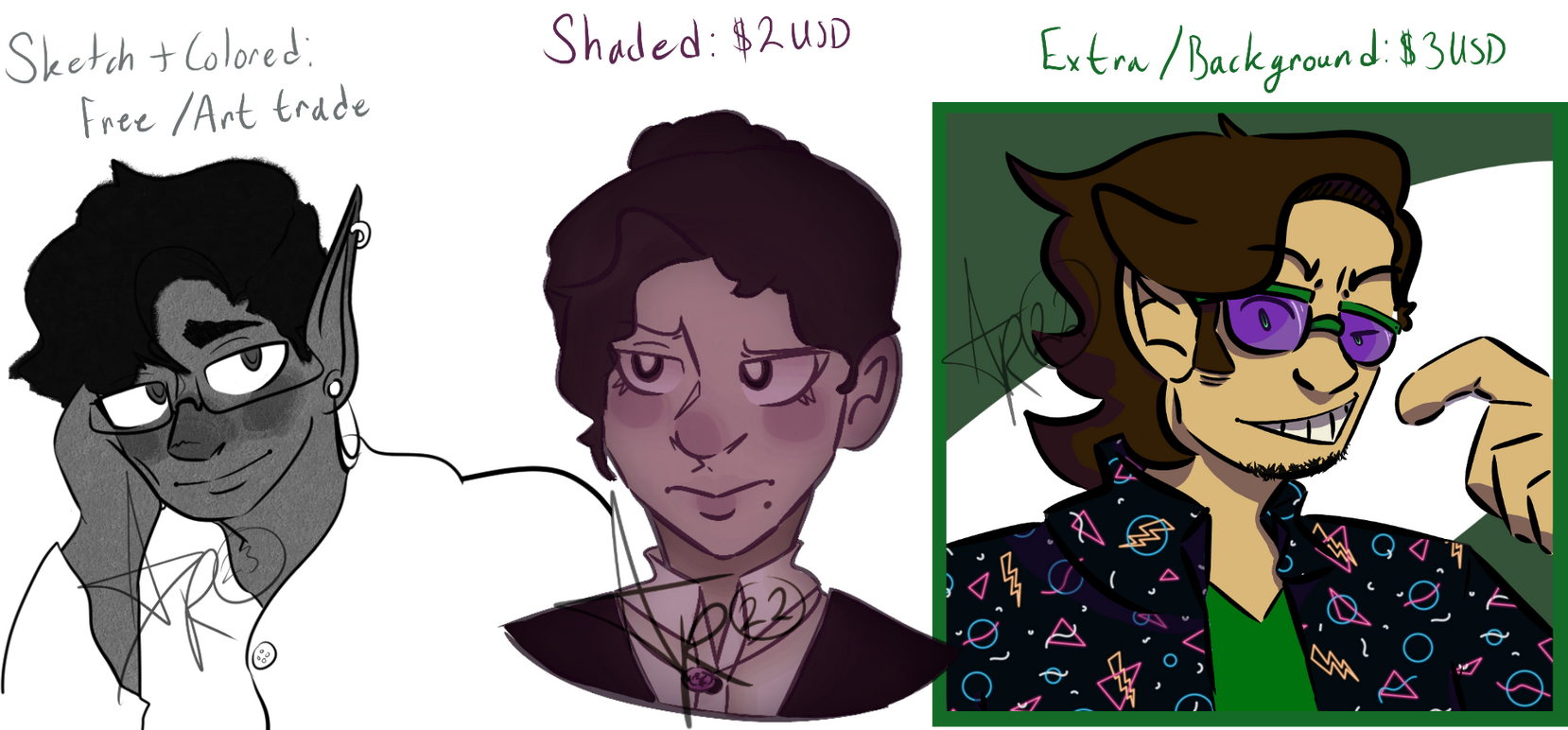 Headshots (Range from $2 USD - $3 USD)