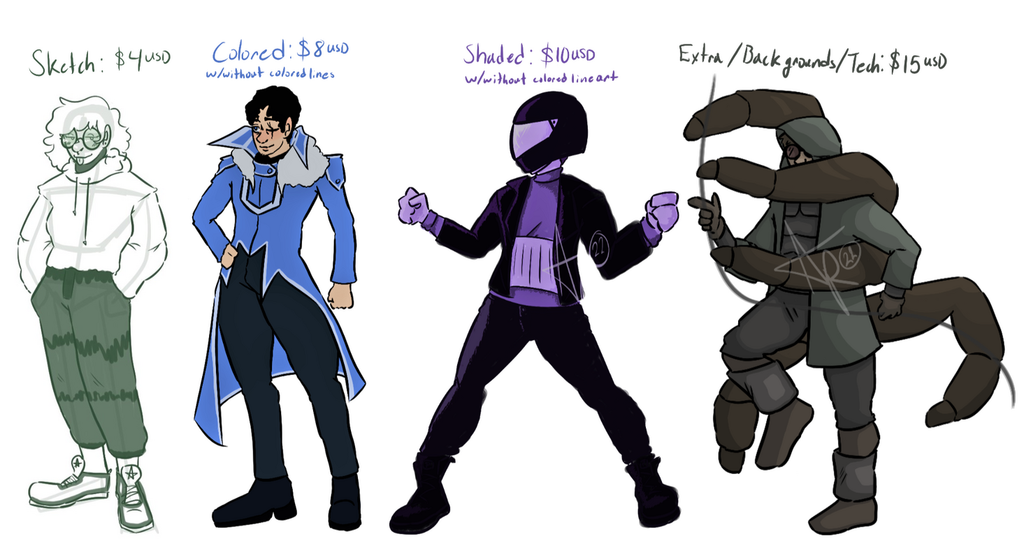 Fullbody (Range from $4 USD - $15 USD)